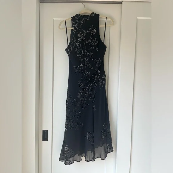 Vintage Y2K Jones New York Cowl Neck Silk & Velvet dress - Picture 6 of 6